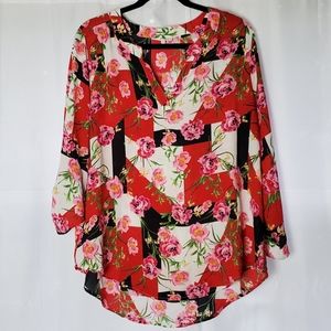 Cato floral v-neck tunic
